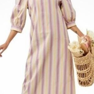 SAMSOE SAMSOE Celestina Organic Cotton  Stripe Maxi Dress L Quiet Luxury NWT